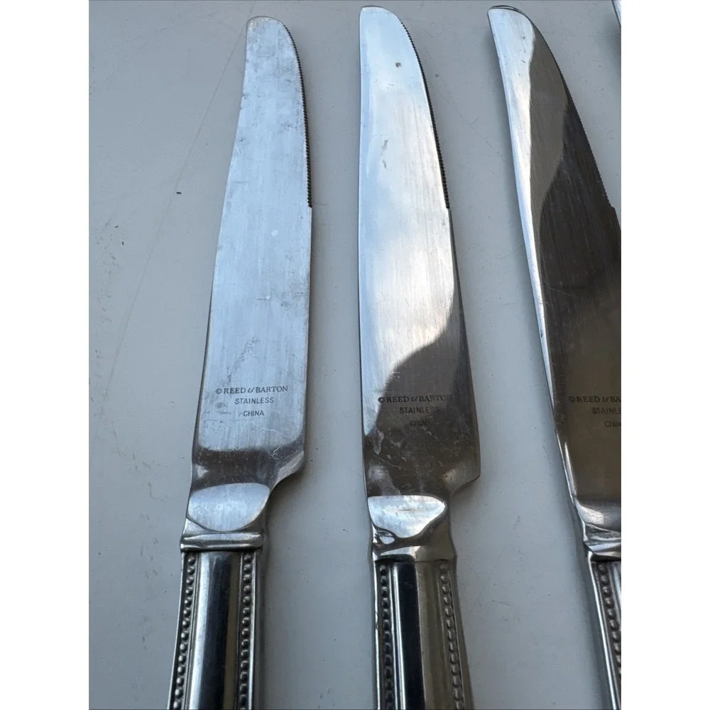 Reed & Barton Whitley Dinner Knife set of 4 Stainless‎ Steel MCM